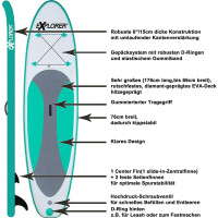 Explorer SUP Board Stand Up Paddle Surfboard aufblasbar Paddel ISUP ALF2 300 cm