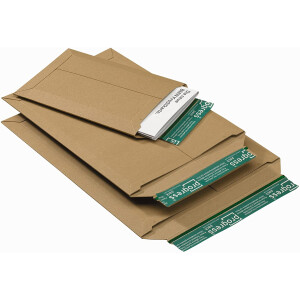 progressPACK Versandtasche PP V04.03 aus Vollpappe, DIN A4, 235 x 308 x bis 30 mm, 25-er Pack, braun