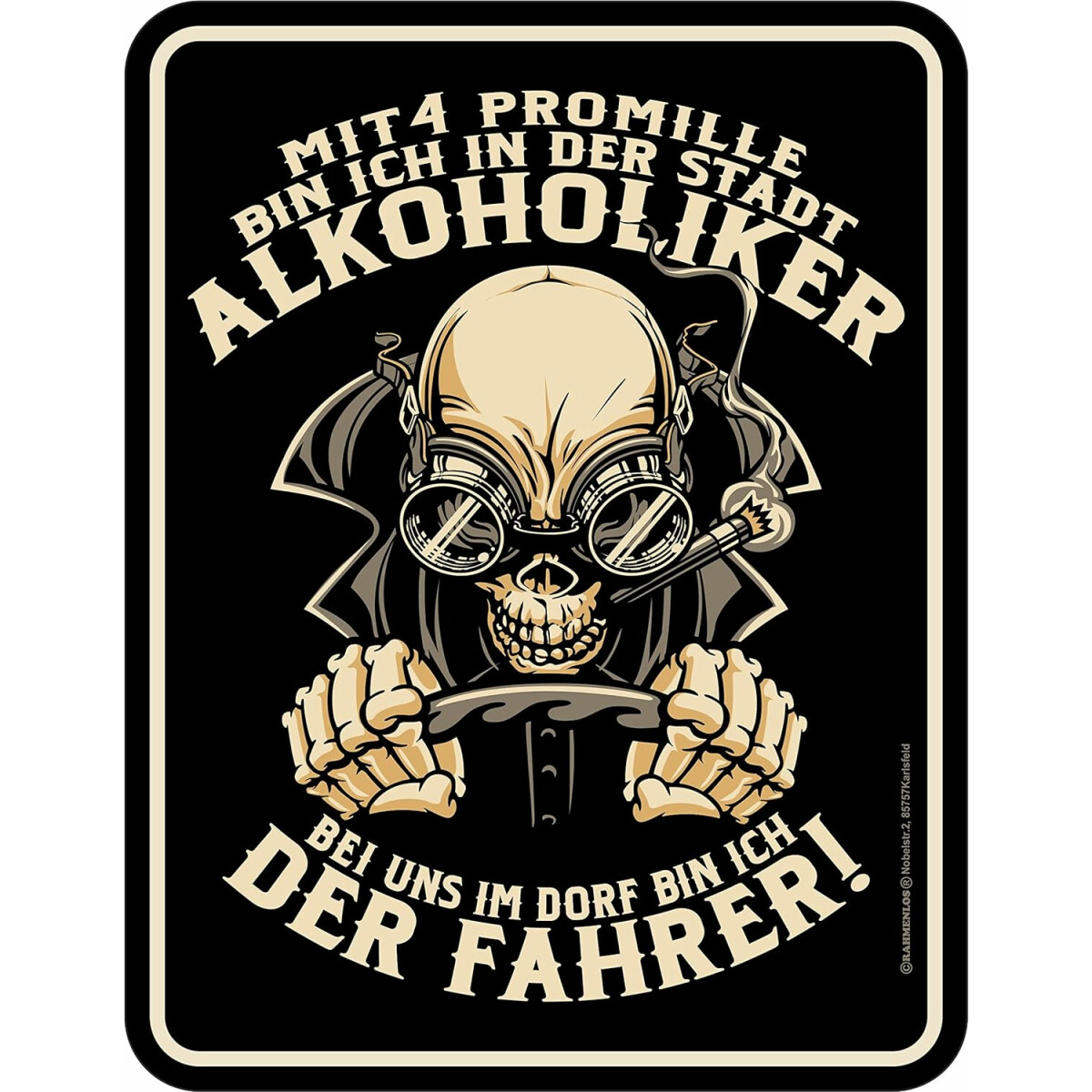 RAHMENLOS Original Blechschild für die trinkfeste Landj