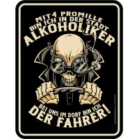 RAHMENLOS Original Blechschild für die trinkfeste Landjugend: Bei Uns im Dorf Bin ich der Fahrer!
