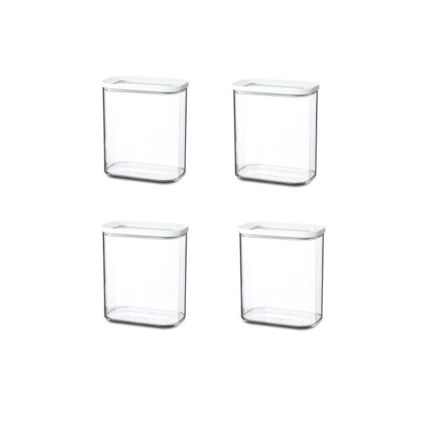 Mepal | Modula Vorratsdosen Set 4-tlg. | robustes Kunststoff | 1500 ml | deckt Ihre Aufbewahrungsbedürfnisse stilvoll ab | elegantes Weiß