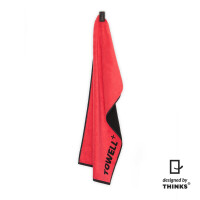 Stryve Towell + Sporthandtuch 40x90cm mit Tasche Rot Schwarz Baumwolle Tuch (Rot)