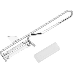 Westmark | Universal-Sparschäler mit geschärftem Ausstecher | Edelstahlklinge | Famos | Metall/Verchromt | 15,5 x 3,5 cm | perfekt für präzises Schälen