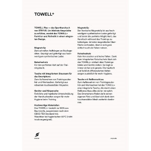 Stryve Towell + | Sporthandtuch mit Tasche und Magnetclip, Bekannt aus "Die Höhle der Löwen", Rot/Schwarz