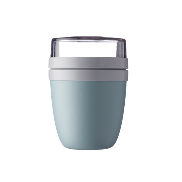 Mepal | Lunchpot Ellipse | Praktischer Müslibecher | Joghurtbecher To Go | Geeignet für Tiefkühler, Mikrowelle & Spülmaschine | 500 + 200 ml | Nordic Green