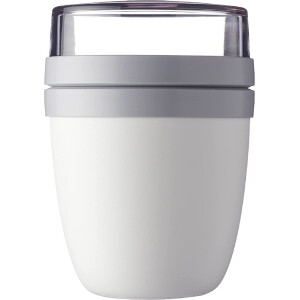 Mepal | Lunchpot Ellipse | Praktischer Müslibecher | Joghurtbecher To Go | geeignet für Tiefkühler, Mikrowelle & Spülmaschine | 500 + 200 ml | Nordic White