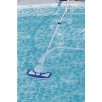 Bestway Flowclear Poolpflege Basis-Set, Aquaclean mit pumpenbetriebenem Poolsauger und Kescher, für alle gängigen Poolgrößen
