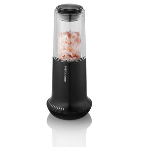Gefu Salz-/Pfeffermühle X-PLOSION L, Gewürzmühle für Salz oder Pfeffer, Keramikmahlwerk, Glas, schwarz