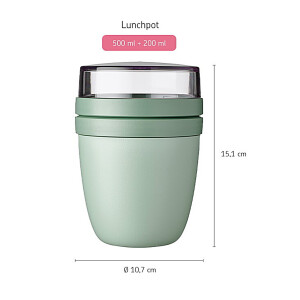 Mepal Lunchpot Ellipse 2-er Set Lunchbox Essensbehälter Reisebecher (Vivid Mauve + Nordic Black)