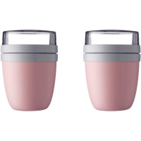 Mepal Ellipse Lunchpot to go 500 ml & 200 ml, Farbe & Stückzahl:Nordic Pink (2 Stück)