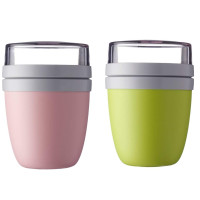 Mepal Ellipse Lunchpot to go 500 ml & 200 ml, Farbe & Stückzahl:Nordic Pink & Latin Lime