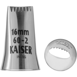 Kaiser Spritzbeutel Set 7-teilig, wiederverwendbarer Spritzbeutel gro&szlig; mit T&uuml;llen, Adapter, 5 Spritzt&uuml;llen, kochfest, Schneidehilfslinie