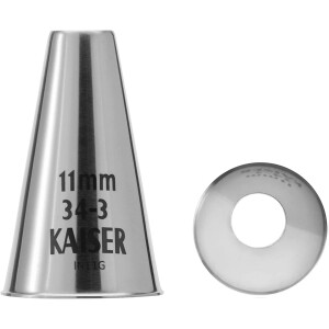 Kaiser Spritzbeutel Set 7-teilig, wiederverwendbarer Spritzbeutel gro&szlig; mit T&uuml;llen, Adapter, 5 Spritzt&uuml;llen, kochfest, Schneidehilfslinie