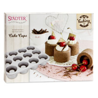 Städter 661073 We Love Baking Cake Cups Backform, Metall, Silber