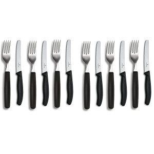 12-tlg. Victorinox Tafelmesser-Set Swiss Classic Schwarz