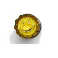 Neustanlo® Mini Linzer Ausstechform mit Auswerfer 3,6 cm Ø Lachender Smiley