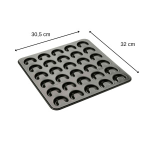 Zenker | Vanillekipferl Backblech Sparkling Christmas | Teflon Antihaftbeschichtung | Schwarz | ideal für selbstgemachte Kipferl
