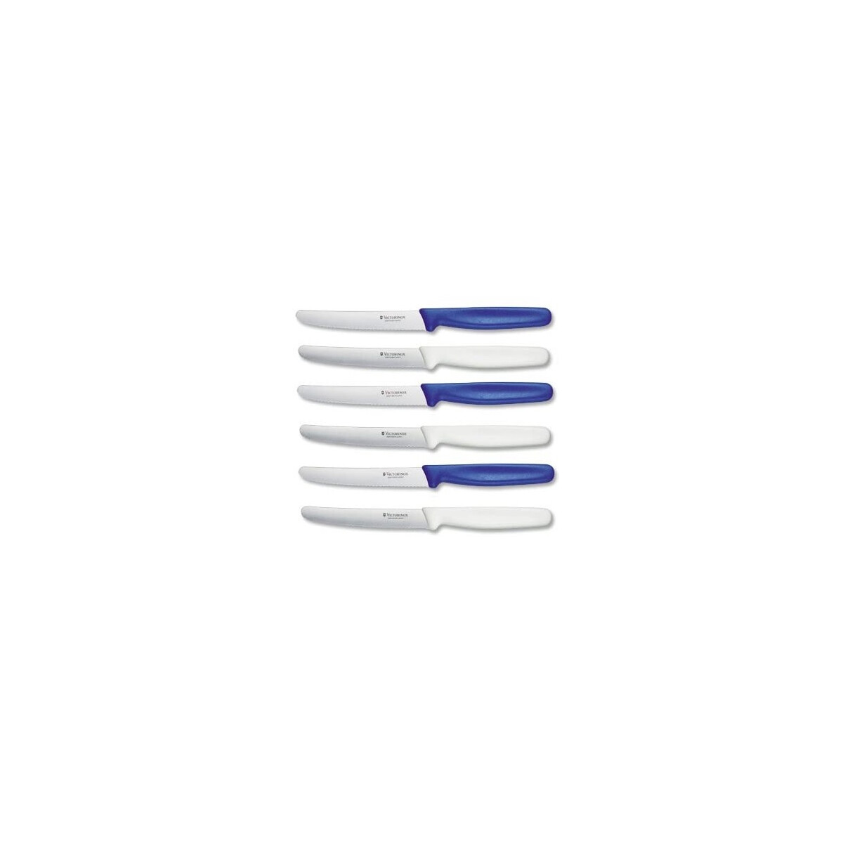 VictorInox | Tafelmesser Set | 6-teilig | Blau und Wei&szlig