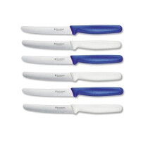 VictorInox | Tafelmesser Set | 6-teilig | Blau und Weiß | ideal für Brotzeit und Tischgedeck | hochwertige Klingenqualität