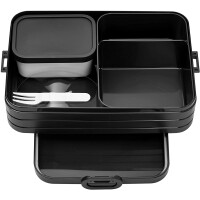 Mepal Bento-Lunchbox Take A Break Black Edition Large &ndash; Brotdose mit F&auml;chern, geeignet f&uuml;r bis zu 8 Butterbrote, TPE/pp/abs, 0 mm