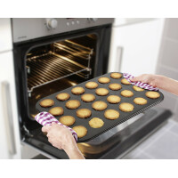 Zenker Husarenkrapfen-/ Engelsaugenblech Sparkling Christmas, Ofenblech mit Teflon Antihaftbeschichtung für kinderleichtes Backen, hochwertige Form für selbstgemachte Plätzchen (Farbe: Schwarz)