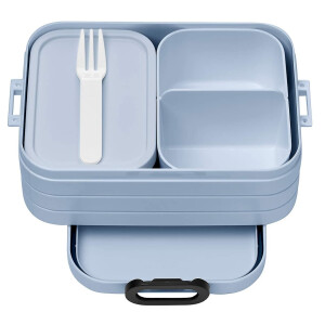 Mepal Bento-Lunchbox Take A Break Old Nordic Blue midi – Brotdose mit Fächern, geeignet für bis zu 4 Butterbrote, 900 ml