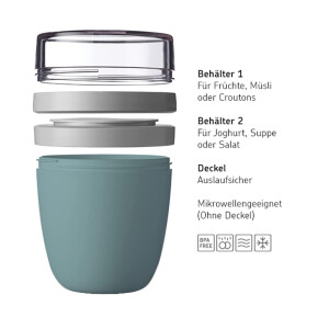 Mepal Lunchpot Ellipse Mini-Nordic Blue &ndash; 300 ml...