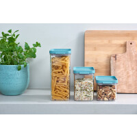Mepal Vorratsdosen-Set Omnia rechteckig Nordic green – 700 ml, 1100 ml und 2000 ml - praktische Aufbewahrungsdosen für Lebensmittel – luftdichte Aufbewahrungsboxen geeignet für Küchenschrank und Regal