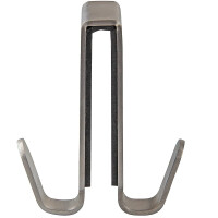 FACKELMANN Doppelhaken für Glasduschwand Tecno, Handtuchhalter aus Edelstahl, Kleiderhaken zum Einhängen in die Duschtür (Farbe: Silber), Menge: (4 Stück)