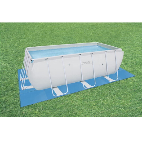 Bestway 58220 Flowclear Pool-Bodenschutzfliesen-Set, 9 Stück á 50 x 50 cm, blau