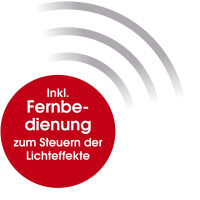EASYmaxx | LED-Deckenleuchte mit Bluetooth-Lautsprecher | dimmbar | einfarbig oder automatischer Farbwechsel | inklusive Fernbedienung | ideal für stimmungsvolle Beleuchtung und Partys