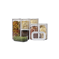 Mepal Vorratsdosen Modula 7-teilig – Starter-Set – ideal für die Aufbewahrung von trockenen Lebensmitteln – spülmaschinenfest, Kunststoff, Weiß