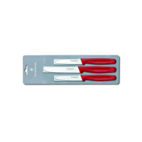 Victorinox 3-TLG. Gemüsemesser-Set Küchenmesser Standard (Rot)