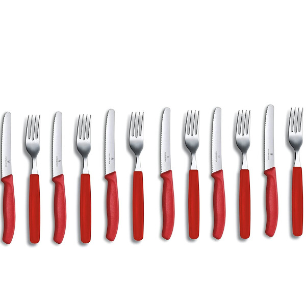 12-tlg. Tafelmesser-Set Swiss Classic Victorinox (12-tlg., Rot)