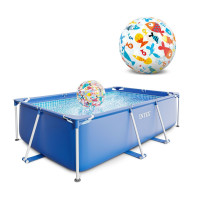 Intex Rectangular Frame Pool - Aufstellpool - 260 x 160 x 65 cm mit Strandball