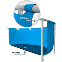 Intex Rectangular Frame Pool Set - Aufstellpool - Blau - Filterpumpe, Ersatzfilter und Abdeckplane (260 x 160 x 65 cm)