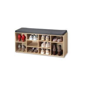 Kesper 15920 Schuhschrank mit Sitzkissen, eichefarben