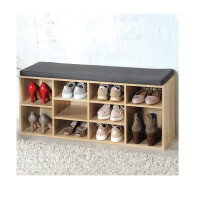 Kesper 15920 Schuhschrank mit Sitzkissen, eichefarben