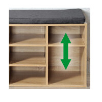 Kesper 15920 Schuhschrank mit Sitzkissen, eichefarben