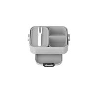 Mepal Bento-Lunchbox Midi Take A – Brotdose mit Fächern, geeignet für bis zu 4 BZW. 8 Butterbrote, TPE/pp/abs, 0 mm Cool Grey - Grau, 900 ml