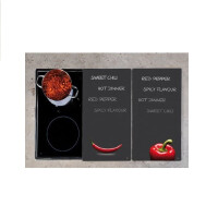 Multi - Glasschneideplatte 2er Set CHILI/Kesper/Herdabdeckplatten/Glasschneidbrett/Glasplatte/Spritzschutz