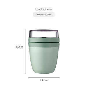 Mepal | Lunchpot mini Ellipse Limited Edition | Cool Grey | praktischer Müslibecher & Joghurtbecher | to go Becher | geeignet für Tiefkühler, Mikrowelle & Spülmaschine | 300 + 120 ml