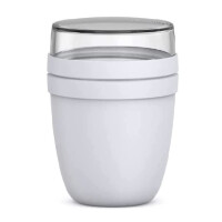 Mepal | Lunchpot mini Ellipse Limited Edition | Cool Grey | praktischer Müslibecher & Joghurtbecher | to go Becher | geeignet für Tiefkühler, Mikrowelle & Spülmaschine | 300 + 120 ml