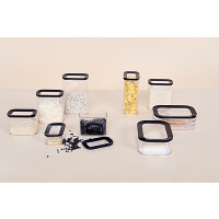 4-tlg. MEPAL Vorratsdosen Spar-Set Modula 1500 ml Schwarz / Black Edition Vorratsdose Frischhaltedose - ideal für die Aufbewahrung von trockenen Lebensmitteln