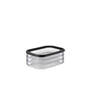 Mepal Aufschnittdose Modula 3-lagig – schwarz – Aufbewahrungsbox für Wurst und Fleischwaren im Kühlschrank– drei separate Aufbewahrungsbehälter – spülmaschinenfest