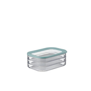 Mepal Aufschnittdose Modula 3-lagig – Nordic Green – Aufbewahrungsbox für Wurst und Fleischwaren im Kühlschrank– DREI Separate Aufbewahrungsbehälter – spülmaschinenfest, SAN/PE, 3 x 550 ml