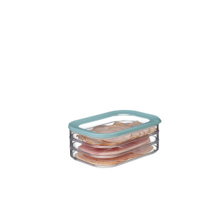 Mepal Aufschnittdose Modula 3-lagig – Nordic Green – Aufbewahrungsbox für Wurst und Fleischwaren im Kühlschrank– DREI Separate Aufbewahrungsbehälter – spülmaschinenfest, SAN/PE, 3 x 550 ml