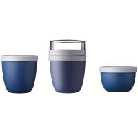 Mepal | Lunchpot Set Ellipse | praktischer Essensbehälter & Reisebecher | Nordic Denim Design | ideal für unterwegs
