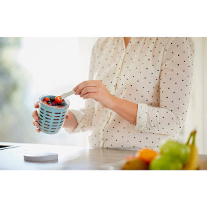 Mepal - Fruitpot Ellipse Fruit-Pack – Fruitpot mit Lunchpot – Ideal für Früchte, Obst und Gemüse unterwegs – Mit Abtropfsieb und Gabel - Spülmachinenfest - Vivid Blue