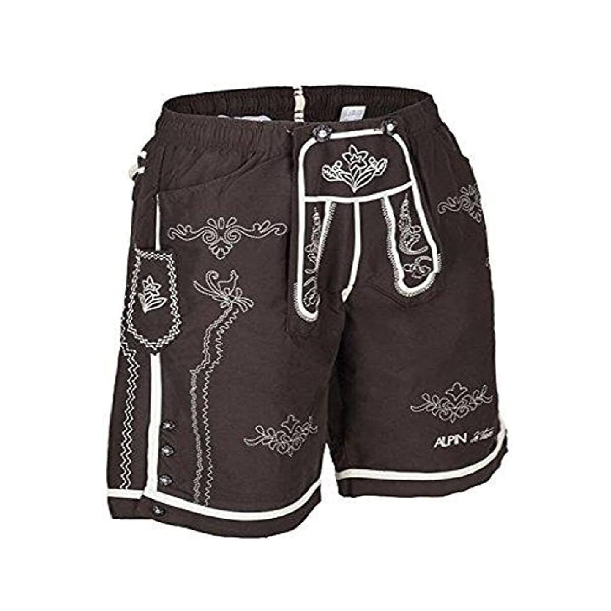 Alpin de Luxe | Badeshort Badehose LEDERHOSE, braun, Gr&ouml